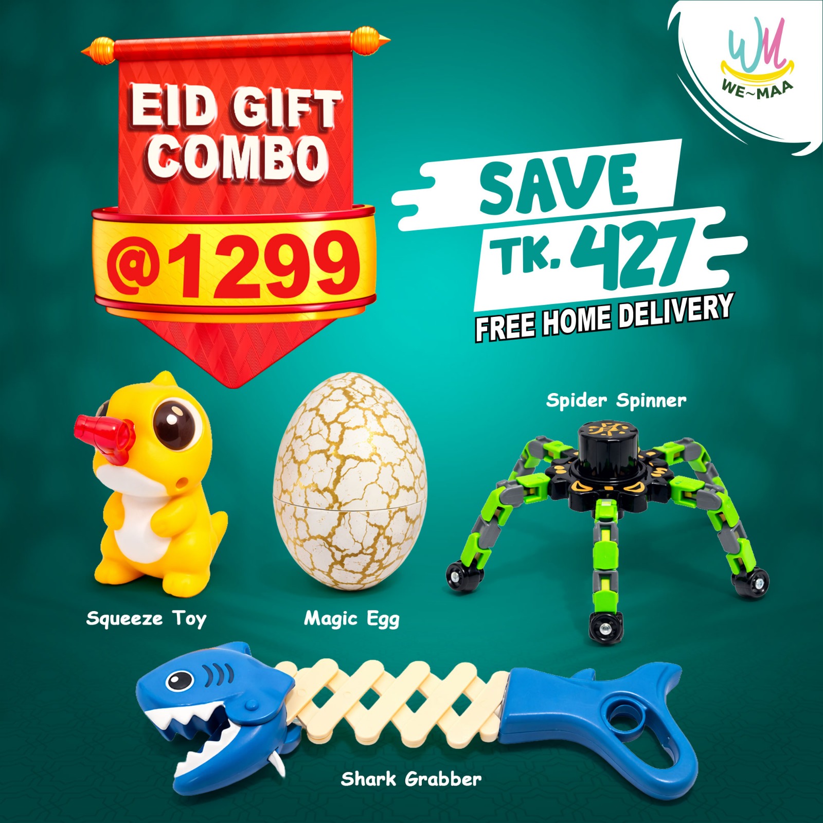 Squeeze Toy  I  Magic Egg I Spider Spinner I Shark Grabber