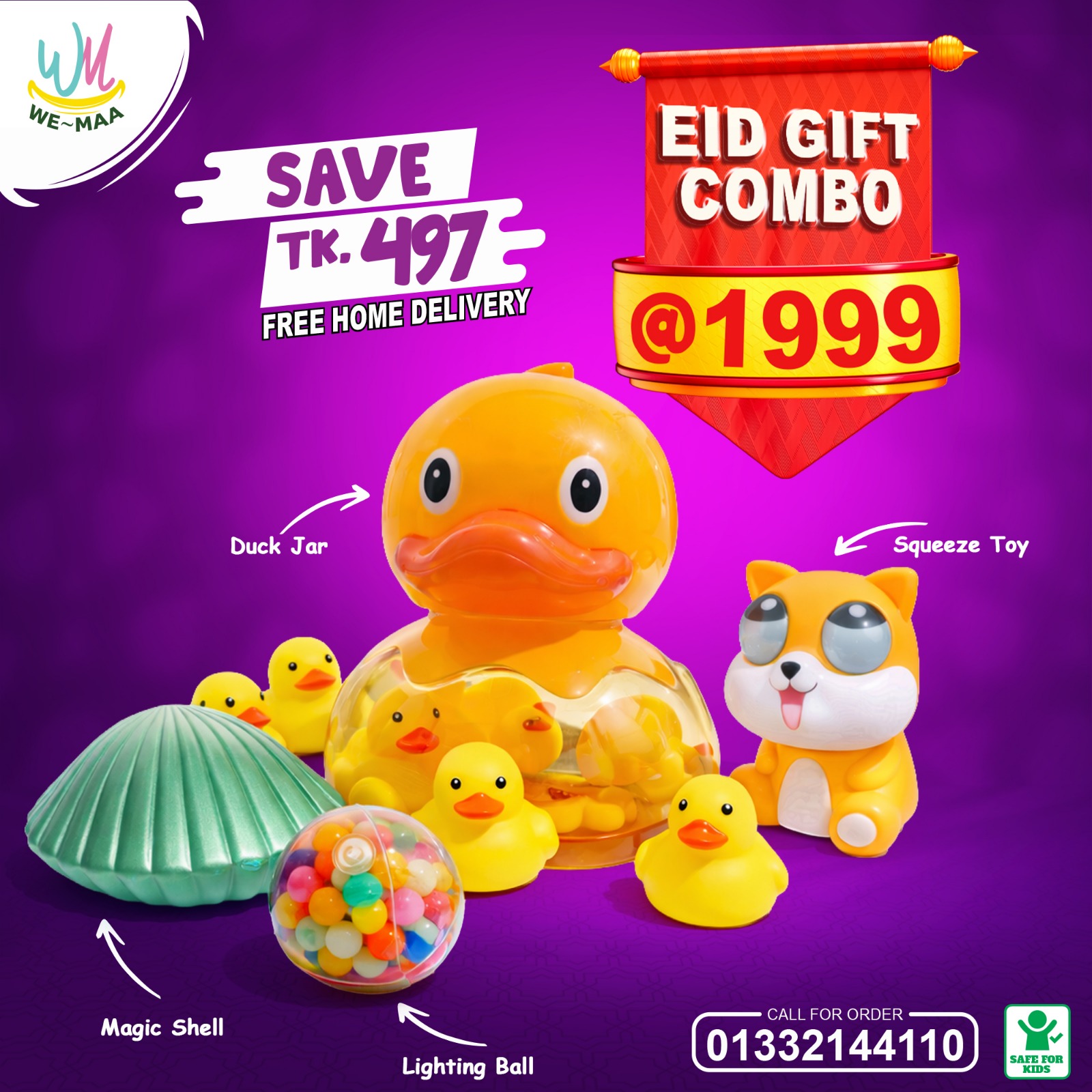 Duck Jar I Squeeze Toy I Magic Shell I Lighting Ball